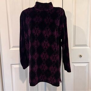 🍋 Jennifer Scott Black and Maroon Valour Top - Size Medium